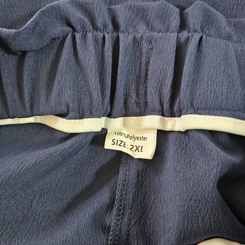 NEW Plus Size Navy Shorts Ruffle Knot Design - Picture 5 of 5